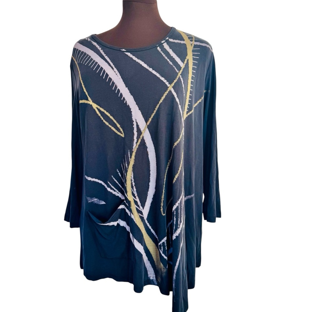 Jess & Jane Lagenlook Abstract Print Top Blouse